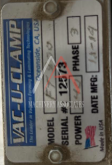 VAC-U-CLAMP FT 800 SHELL STYLE THERMOFOIL HOT PRESS