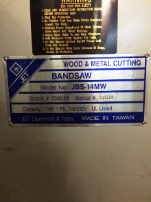 Jet JBS-14MW Metal Wood Bandsaw