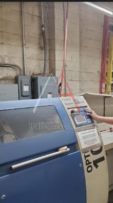 DIMTER OPTICUT 104 OPTIMIZING CUT OFF SAW THROUGH FEED WITH INKJET PRINTER
