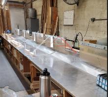 DIMTER OPTICUT 104 OPTIMIZING CUT OFF SAW THROUGH FEED WITH INKJET PRINTER