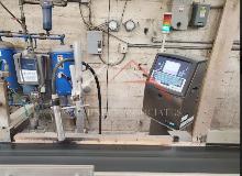 DIMTER OPTICUT 104 OPTIMIZING CUT OFF SAW THROUGH FEED WITH INKJET PRINTER