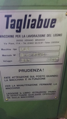 Tagliabue Profile Belt sander (Used) Tagliabue Profile Belt sander (Used)