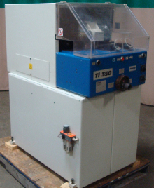 Used Omga Model TI350 1/2 Lap Notcher w/Omga Feed & Out Feed Bench Used Omga Model TI350 1/2 Lap Notcher w/Omga Feed & Out Feed Bench