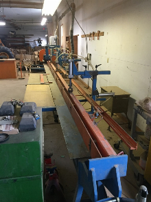 Used Cadoret Finger Joint system consisting of a Right and Left hand shaper with Glue applicator, and 20' manual press