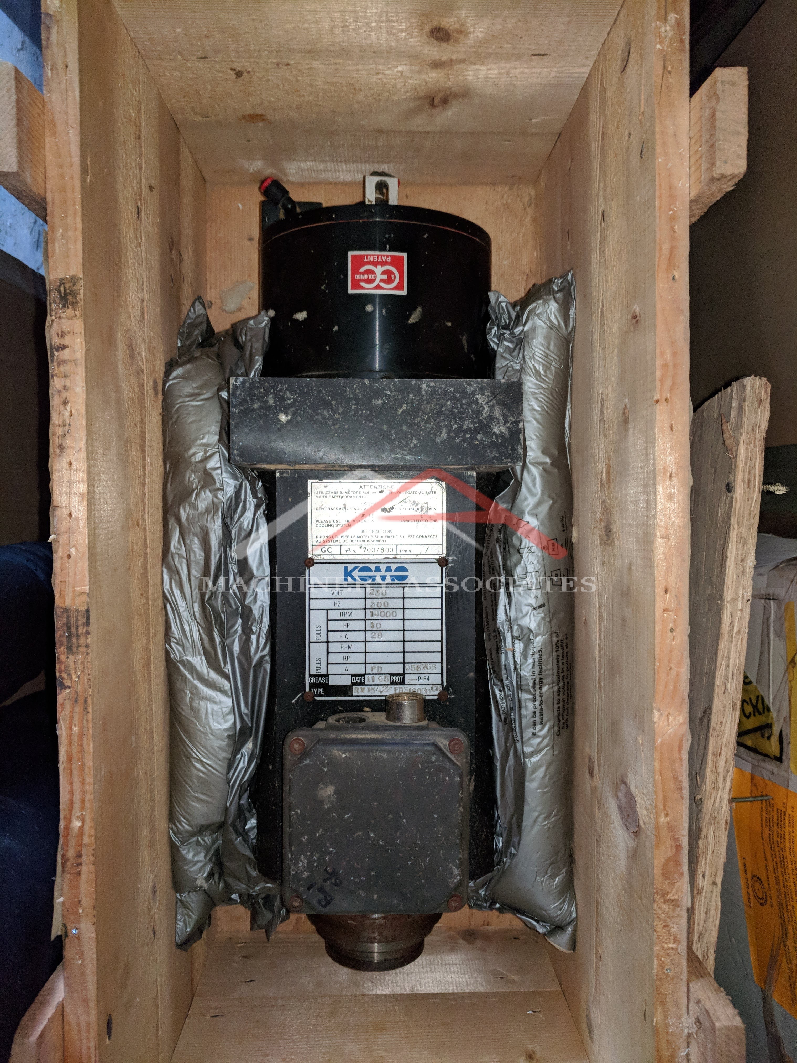 10 HP KOMO SPINDLE MOTOR