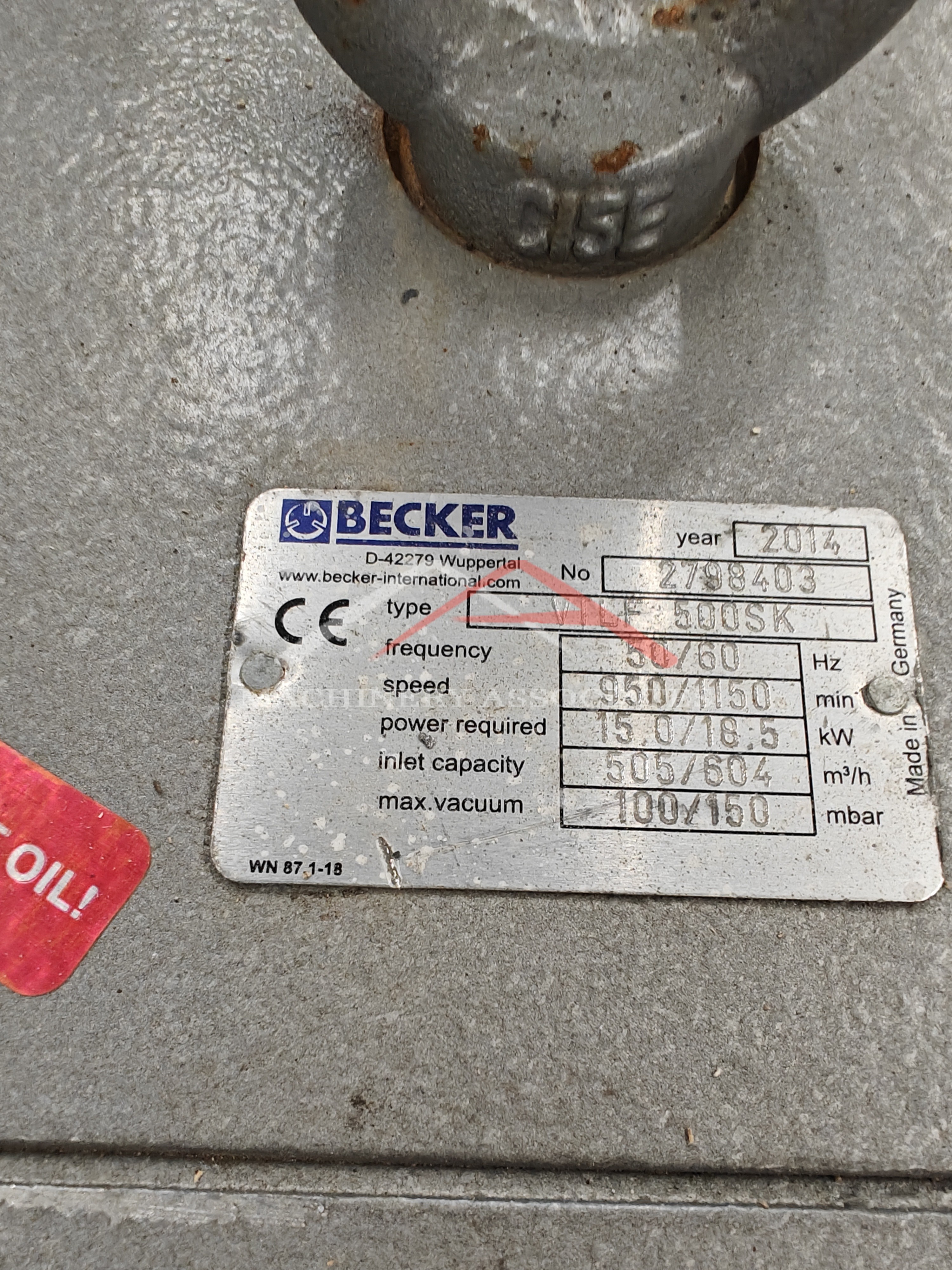 Becker VTLF 500SK Vacuum Pump