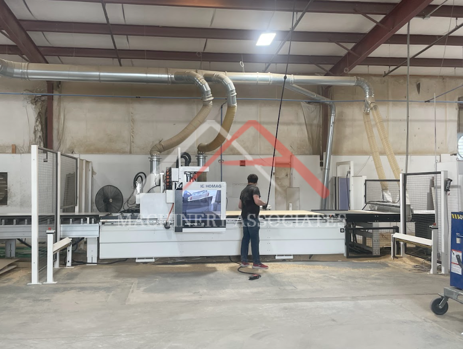 2019 Homag 5 by 10 CNC Router setup w/ Intellistore Infeed and Conveyor OutFeed 2019 Homag 5 by 10 CNC Router setup w/ Intellistore Infeed and Conveyor OutFeed