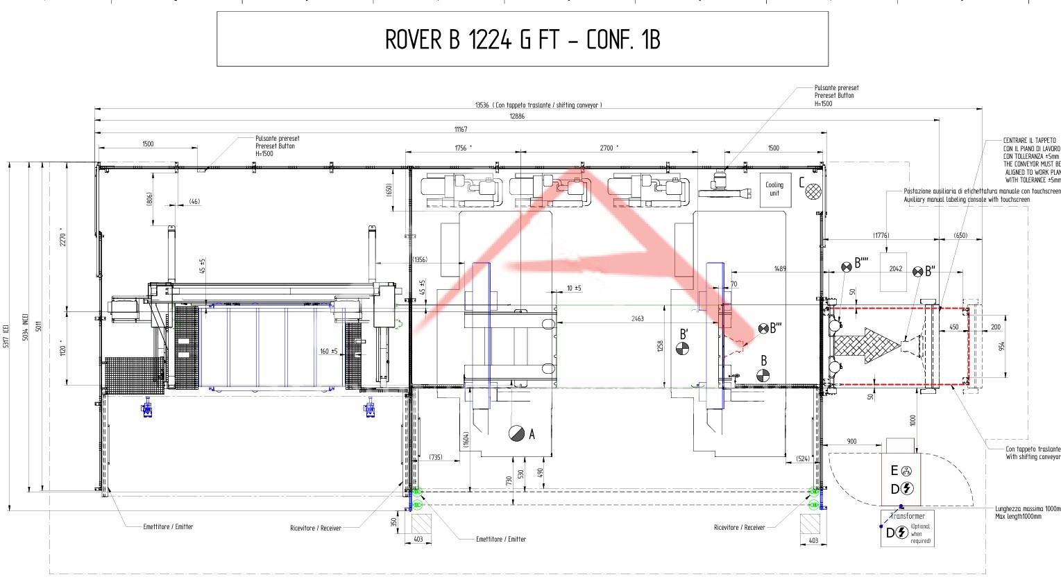 Biesse Rover B 1224 CNC Router (Nested Based Cell w/Labeling)