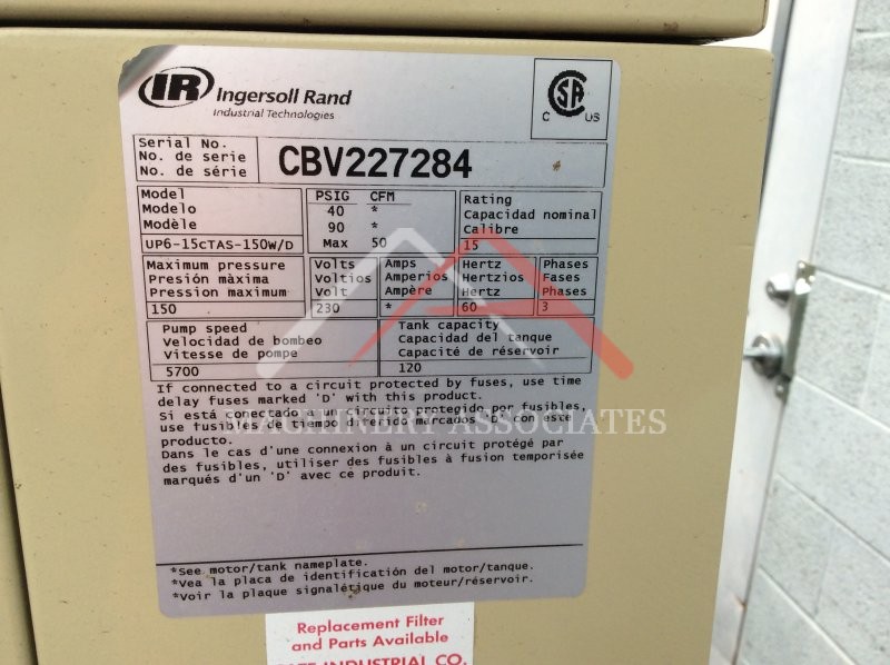 AIR COMPRESSOR WITH DRYER 15HP-120GAL AIRCOOLED