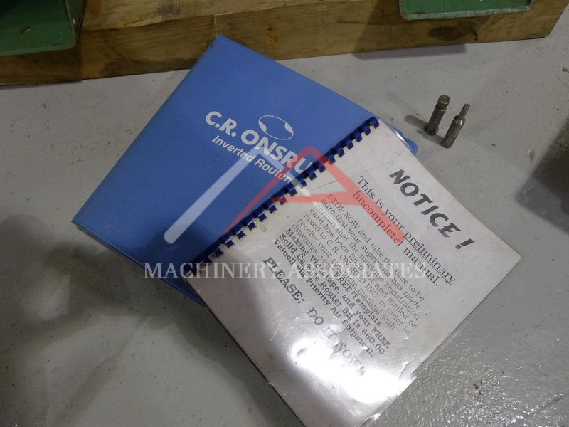 2000 C.R. Onsrud 10hp Inverted Pin Router 