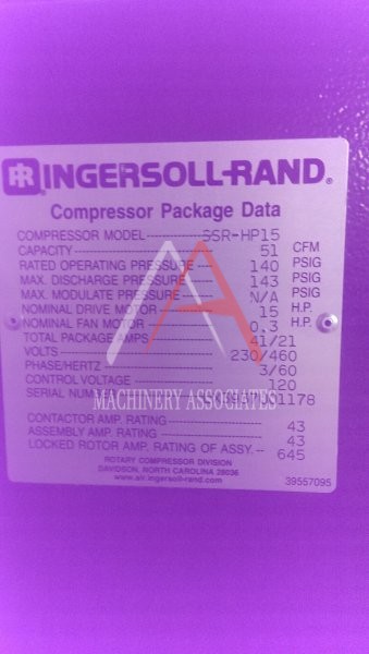 INGERSOL RAND ROTARY SCREW COMPRESSOR PACKAGE