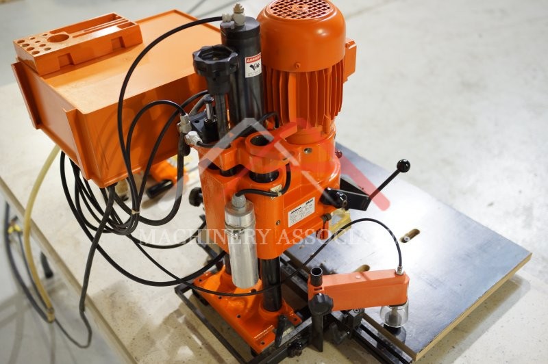 BLUM MINI PRESS W/ 7 SPINDLE LINE BORING ATTACHMENT