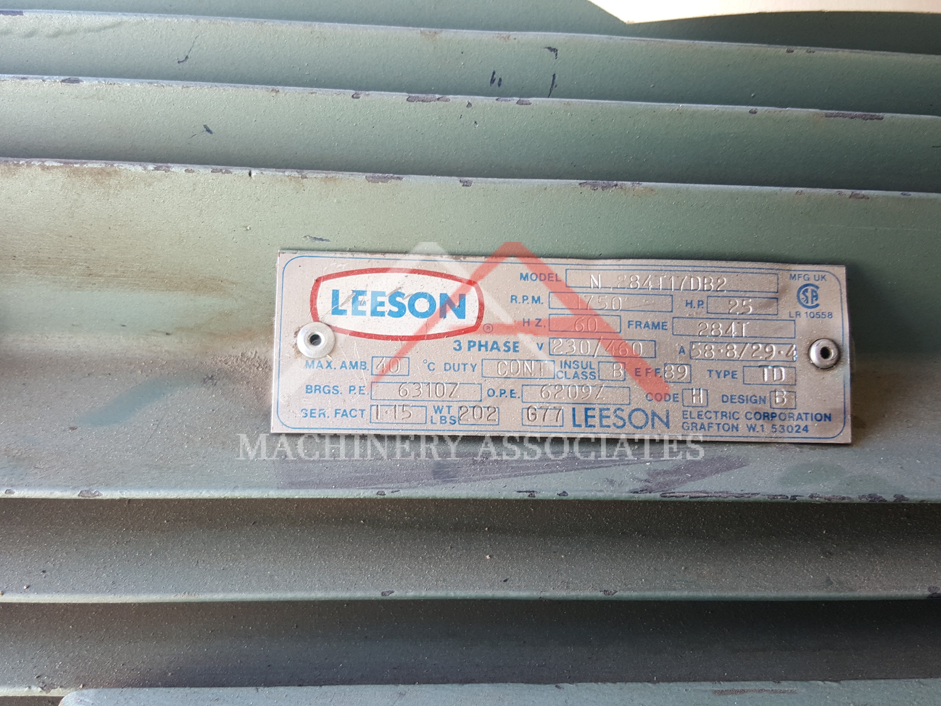 Wisconsin Compressed Air 25HP 3PH, Air Compressor, 80 Gal Tank, Cleaned