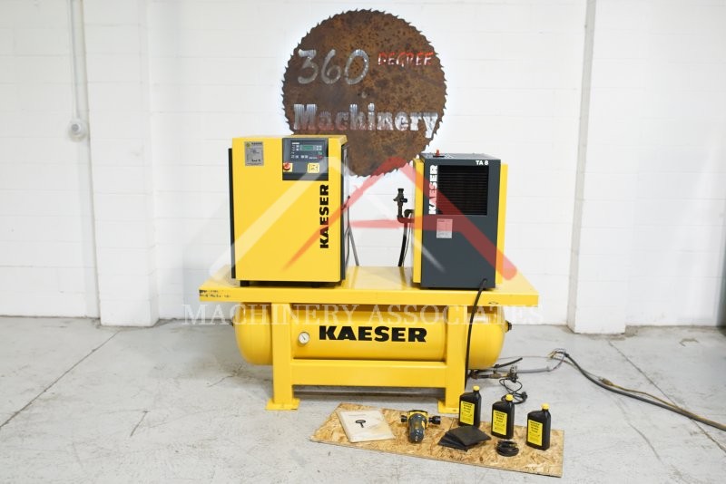KAESER SM 8 ROTARY SCREW COMPRESSOR W/ TA 8 AIR DRYER & TANK