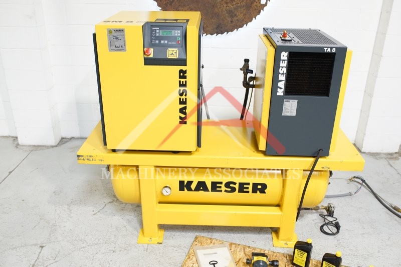 KAESER SM 8 ROTARY SCREW COMPRESSOR W/ TA 8 AIR DRYER & TANK