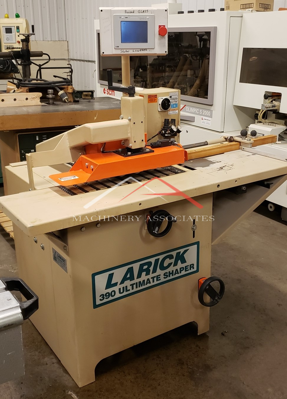 Larick model 390 shaper with floating spindle and autofeed