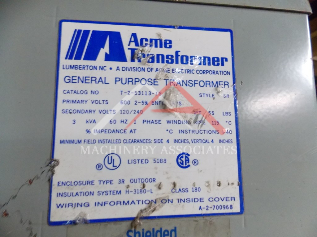 Used ACME 3 KVA Transformer