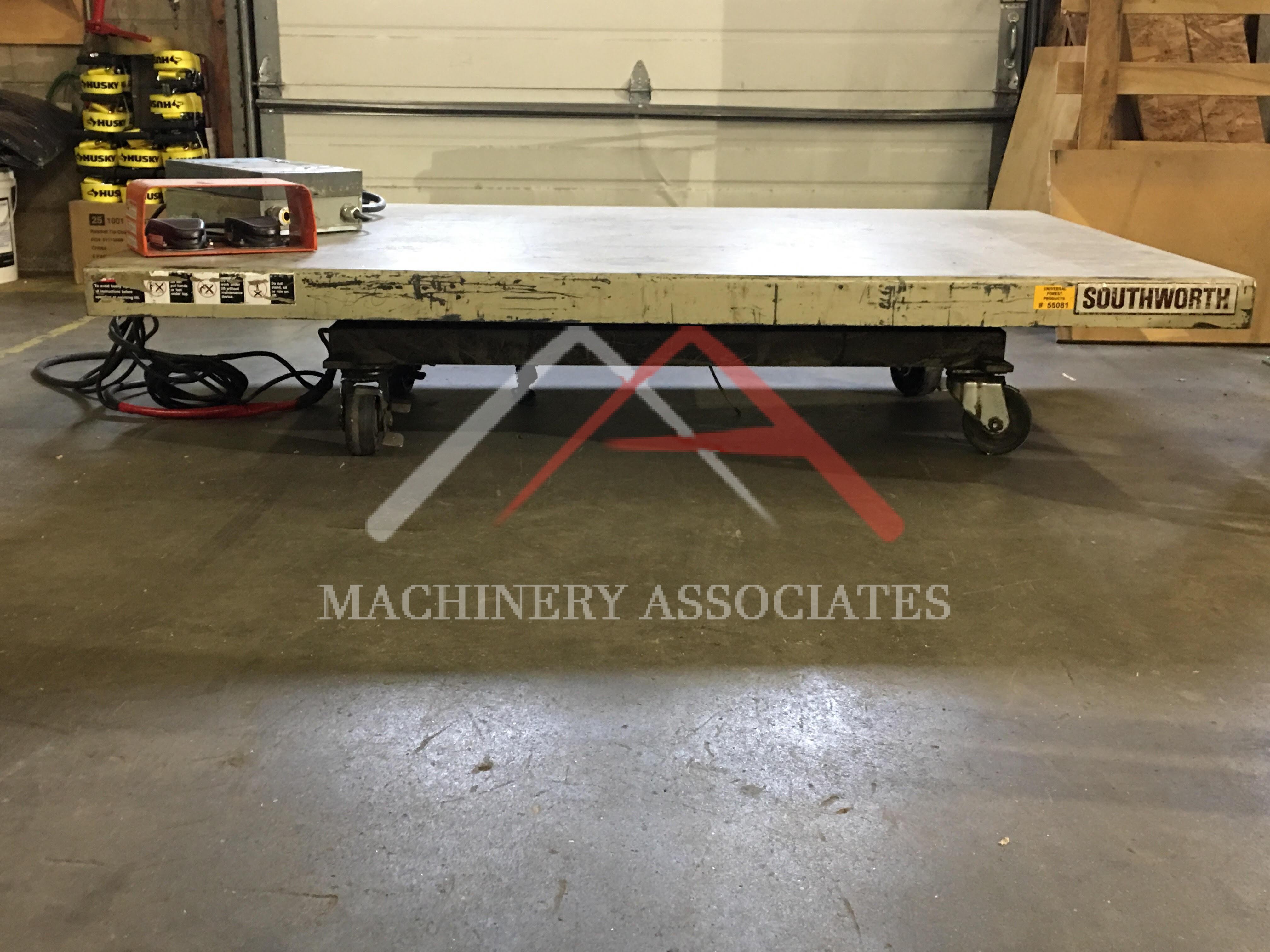 Southworth 4000 Pound Electric Scissor Lift  Rolling Casters Material Lift Table