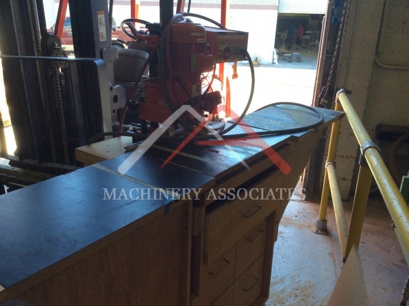 BLUM  HINGE  BORE AND INSERT MACHINE W/ CABINET