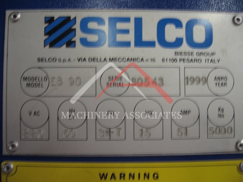 Used Selco EB-90 Front Load Panel Saw