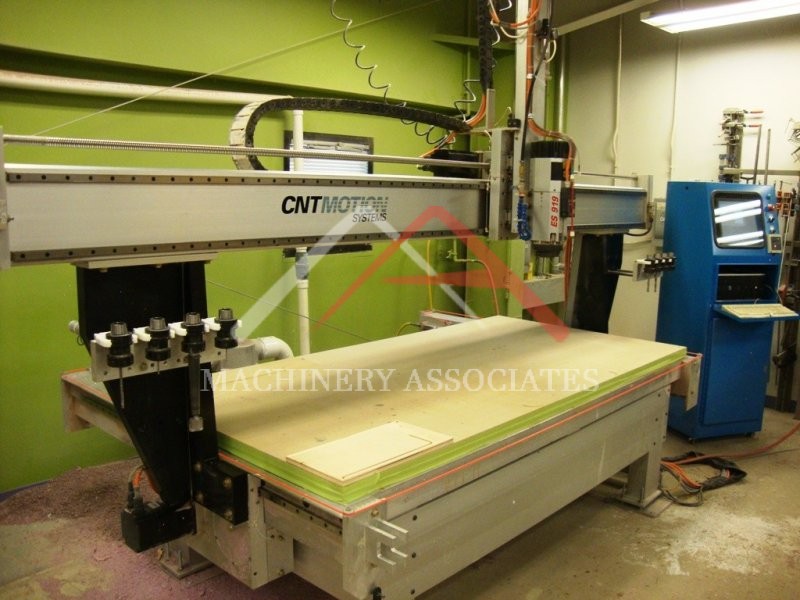 CNT Motion Systems 1000 Series CNC Router, 4'x8' Table, 11HP Spindle 8 Station Auto Tool Changer, HSK 63F Tooling, 15HP Vacuum Pump, 24' Z Axis Travels CNT Motion Systems 1000 Series CNC Router, 4'x8' Table, 11HP Spindle 8 Station Auto Tool Changer, HSK 63F Tooling, 15HP Vacuum Pump, 24' Z Axis Travels
