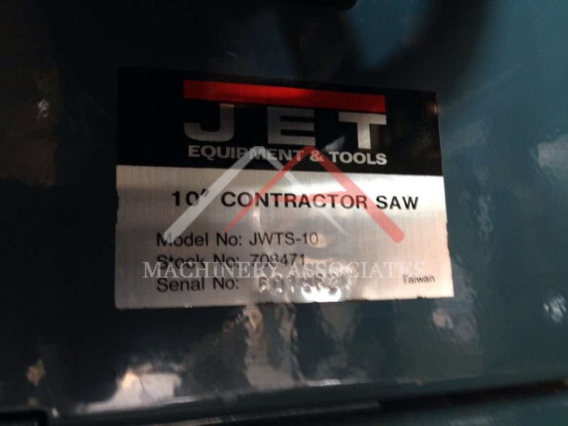 Used Jet Contractor Saw JWTS-10