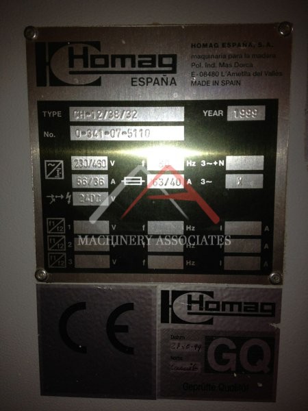 Homag CH-12/38  12' CNC Horizontal Panel saw