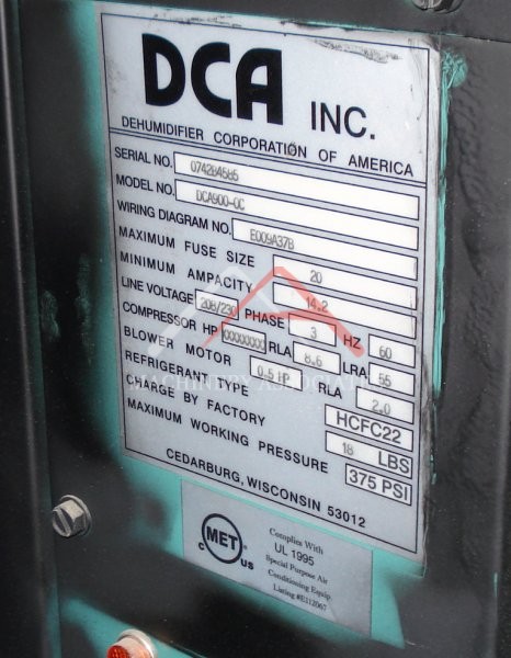 DCA Dehumidifier DCA900-OC - Two Available.