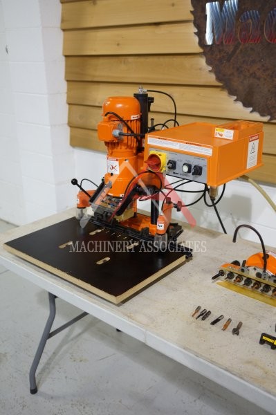 BLUM MINI PRESS W/ 7 SPINDLE LINE BORING ATTACHMENT